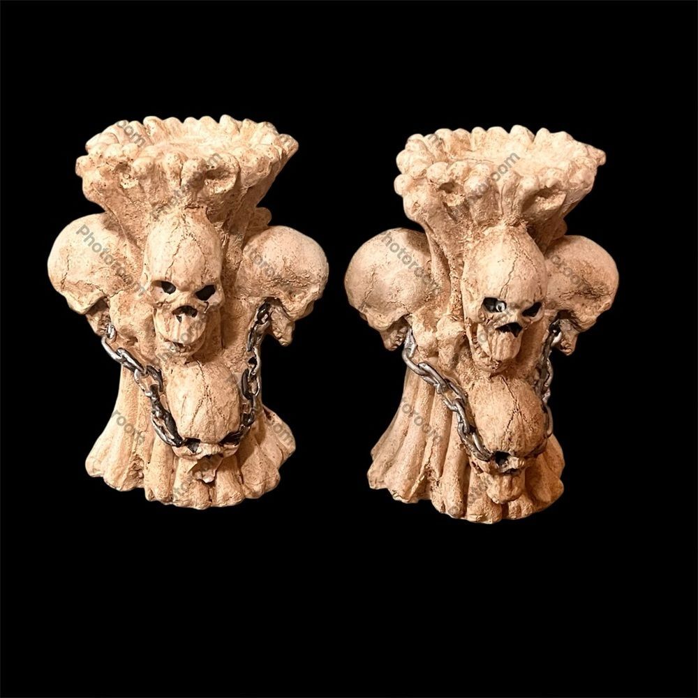 Halloween Skull Candlestick holders set of 2